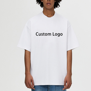 <span class=keywords><strong>T</strong></span>-shirts personnalisés en gros, hip-hop, basique, noir, 270 g/m², col rond, épaules tombantes, surdimensionné - Product Image 3