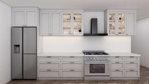 Armoire de cuisine classique de style shaker blanche, luxe, en bois, design personnalisé, prête à assembler, meubles de cuisine - Product Image 2