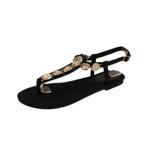 Nuevas Pantuflas de Mujer con Pedrería Plateada Brillante, Sandalias de Playa de Verano para Mujer, Sandalias Planas para Niñas - Product Image 6