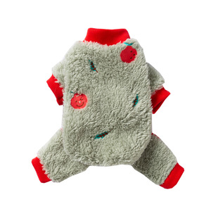 Pull en polaire Devon pour chat, vert et blanc, broderie fruits, vêtements d'automne et d'hiver pour animaux de compagnie, manteaux et vestes - Product Image 5