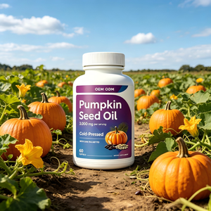 Aceite de Semillas de Calabaza Prensado en Frío, Saw Palmetto, Suplemento Dietético Antioxidante, 3000 mg por Porción, 60 Cápsulas Blandas Naturales - Product Image 1
