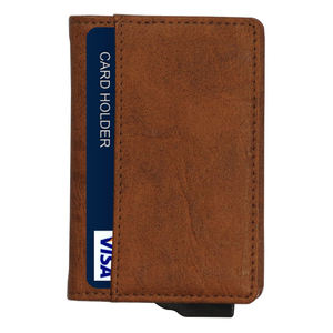 Tarjetero RFID corto Unisex personalizable a la moda, Cartera de cuero PU con función antirrobo, cierre abierto, forro de nailon - Product Image 4