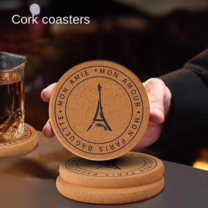Promotional Cup Mat Cork Coasters with Print Logo Round Sublimation Cork Coasters Bulk Custom Cork Coaster