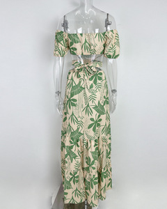 Robe imprimée ajustée pour femme avec découpes et lacets, ourlet large, en promotion - Product Image 6