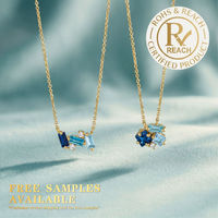 Collier de couple personnalisé en acier inoxydable plaqué or 18 carats avec pendentif en cristal et zircon coloré, bijoux de mode pour femme