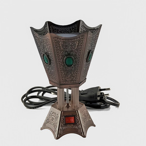 Bruciatore elettrico di lusso all'ingrosso del bakhoor dell'incenso del metallo dell'<span class=keywords><strong>oro</strong></span> della scheggia arabica - Product Image 3