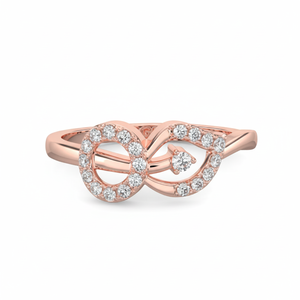 Anillo de diamantes con pétalos de oro rosa - Product Image 1
