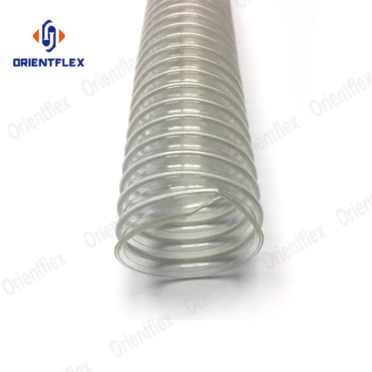 Exhaust PVC Diameter 1.25 3.5 6 7 8 Inch Vacuum Flexible Steel Wire Helix Duct Air Hose Clear 200Mm For Leaf Vacuum