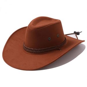 Crossborder American Style Suede Cowboy <b>Hat</b> Wide Brim <b>Hat</b> Summer Unisex - Product Image 3