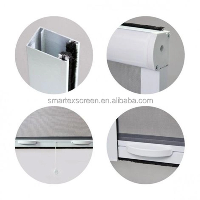 Modern Retractable Fiberglass Screen Mosquito Net Aluminum Frame Sliding Folding Fly Screen Mesh Window Roller · image 2