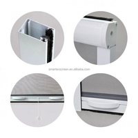 Mosquitera Retráctil Moderna de Fibra de Vidrio con Marco de Aluminio, Malla Plegable Deslizante para Ventana