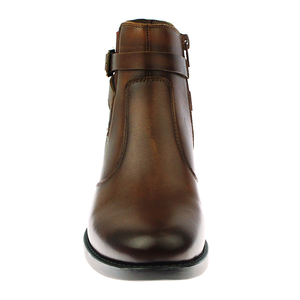 Personalizzare stivali corti per le donne vero spazzolato Retro marrone PU Versatile signore Jodhpurs stivaletti corti - Product Image 3