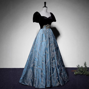 Evening Gown For Women Ball Gown Sweetheart Neckline Natural Waist 3D Stereoscopic Pattern Contrast Color Elegant Formal Dress - Product Image 2