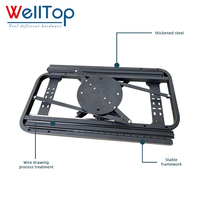 WELLTOP vente en gros d'accessoires de meubles cadre de quincaillerie mécanisme de table extensible Base de mécanisme de rotation de table réglable à 360 °