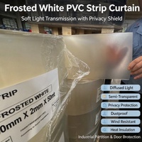 Rideau en bande PVC blanc givré 2 mm semi-transparent, écran d'intimité, lumière diffusée pour cloisonnement industriel