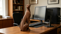 Estatua de leopardo de resina flocado para decoración del hogar, juguete artístico de leopardo de gran tamaño
