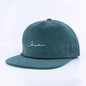 Casquette <span class=keywords><strong>Snapback</strong></span> Personnalisable Colorée avec Logo de Marque – Vente en Gros, Casquette <span class=keywords><strong>Snapback</strong></span> 5 Panneaux en Velours Côtelé avec Cordon - Product Image 2