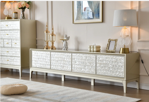French Living Room TV <b>Cabinet</b> Gold Minimalist Art Shell Decoration <b>Small</b> Apartment European Wooden <b>Cabinet</b> - Product Image 2