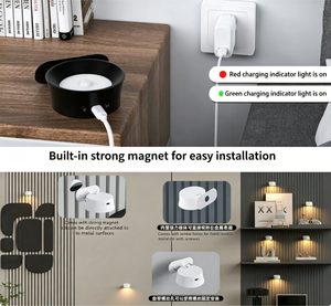 Black Cordless Rechargeable Wall Lamp, PIR <b>Motion</b> Sensor LED Spotlight, Remote Control Art <b>Light</b> for Home Decor & Gallery - Product Image 2