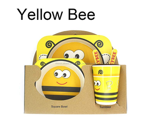 TRESUN 5 pièces Standard de <span class=keywords><strong>Nourriture</strong></span> pour Enfants En Fiber De Bambou À Manger Assiette Bol Ensemble - Product Image 3