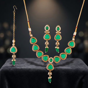 Conjunto de Collar Clásico Antiguo con Baño de Mehndi para Mujer, Ideal para Bodas, Aniversarios y Compromisos, Modelo 209533 en India - Product Image 2