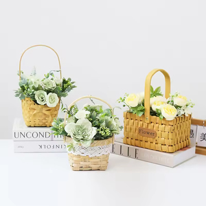 Cesto <span class=keywords><strong>in</strong></span> <span class=keywords><strong>vimini</strong></span> fatto <span class=keywords><strong>a</strong></span> <span class=keywords><strong>mano</strong></span> per la casa, alla moda, da appendere, ecologico, <span class=keywords><strong>in</strong></span> rattan intrecciato, per fiori - Product Image 5