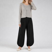 HOO Nouvelle Collection Automne – Ensemble Gilet et Cardigan Décontracté Haut de Gamme pour Femme, Style Français, Col V Côtelé Très Élastique, Coupe Ample TZB836