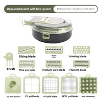 RTS 14-in-1 multifunctionele handmatige keukenhulp, snijder, fruit- en groentesnijder, en afwatering.