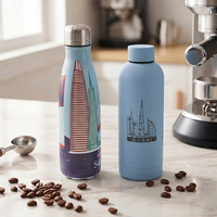 Bouteille d'eau isotherme personnalisée avec impression souvenir de ville, gobelet de 40 oz avec paille et poignée, gourde de sport en acier inoxydable