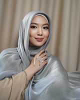 FRC 2025 Organza Satin Adele Hijab Glimmer syal cerah Hijab Organza Singapore Giselle syal selendang Crepe Satin sutra Hijab