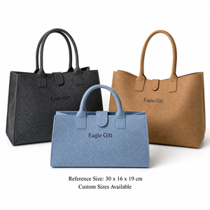 Sac fourre-tout en feutre haut de gamme, grande capacité, pour boutique de thé au lait, sac à main en feutre personnalisable avec logo - Product Image 2