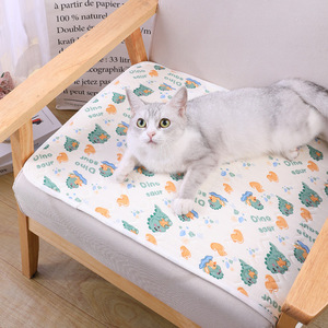 Tapis en latex imprimé pour animaux de compagnie, rectangulaire, respirant, rafraîchissant, pour chien et chat, coussin de couchage d'été - Product Image 1
