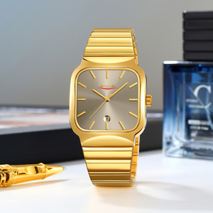 Skmei 9361 hommes montre d'affaires à quartz simple bande en acier inoxydable or argent 3ATM boîtier carré étanche-Guangzhou vente en gros - Product Image 2