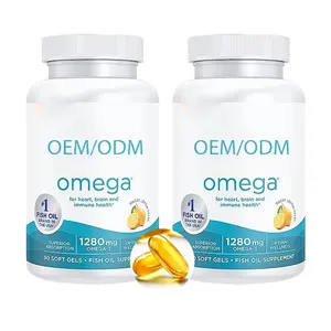 OEM/ODM kapsul Softgel peptida kolagen Omega-3 minyak ikan DHA kesehatan jantung EPA dan DHA