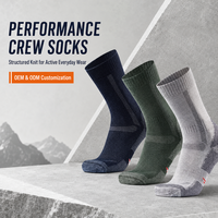 Chaussettes de compression antidérapantes pour hommes - Matière Spandex/Nylon/Coton respirante - Chaussettes de randonnée d'hiver avec logo dessiné à la main