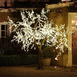 Árvore de cereja branca iluminada de led, alta simulação, para decoração de casamento