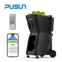 Machine à balles de tennis portable Pusun en promotion – Équipement d'entraînement intelligent à lancement automatique avec contrôle par application