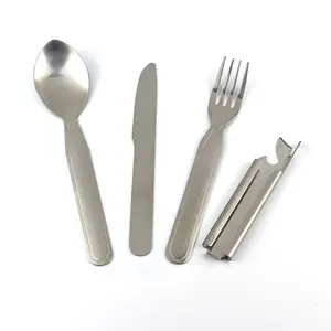 Dã Ngoại Flatware Set Đa Chức Năng Cắm Trại Dao Kéo Công Cụ Thép Không Gỉ Cắm Trại Thiết Lập Dao Kéo Cho Đi Bộ Đường Dài, Các Chuyến Đi Đường