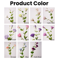 Vente en gros de fleurs artificielles de haute qualité en latex au toucher réaliste, eustoma artificiel, lisianthus artificiel pour la décoration de la maison et des mariages