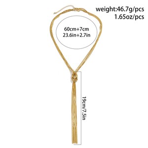 Thiết Kế Đồ Trang Sức Tốt Vòng Cổ Thiết Lập Dài Mỏng Chuỗi Có Thể Điều Chỉnh Màu Đen Bạc Vàng Knot Mặt Dây Chuyền Vòng Cổ - Product Image 3