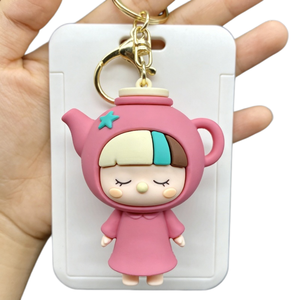 Porte-clés personnalisé promotionnel en forme d'animal, mignon, doux, style anime, avec logo personnalisé, accessoires sur mesure, anneau porte-clés - Product Image 1