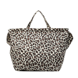 Sac fourre-tout en toile à imprimé léopard pour femmes de grande capacité avec fermeture à glissière Design crossbody portable et doublure en polyester - Product Image 1