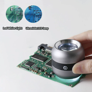 <span class=keywords><strong>X</strong></span>ách tay 10x LED ánh sáng chiếu sáng kỹ thuật số Magnifier jewelers Loupe hoán đổi cho nhau mặt kẻ ô quy mô 25 mét Lĩnh vực xem đối với trang sức - Product Image 4