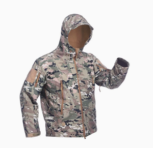Chaqueta softshell DFJS01 con cuello plegable, forro polar, impermeable, ropa de invierno cálida, chaqueta cálida para deportes al aire libre. - Product Image 4