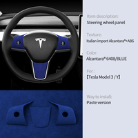 Autocollants de garniture de boutons de volant en daim de haute qualité, accessoires de modification intérieure de voiture pour Tesla Model 3 Model Y