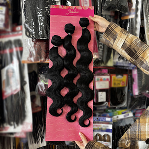 Julianna vente en gros 3X résistant à la chaleur Yaki droit bouclés corps vague profonde paquet armure faisceaux de cheveux Extensions de cheveux synthétiques - Product Image 1