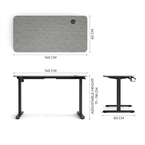 Model AX electric <b>standing</b> desk Height adjustable Gaming Table Gaming Workstation With Headphone Hook Cup Holder LED Display - Product Image 4