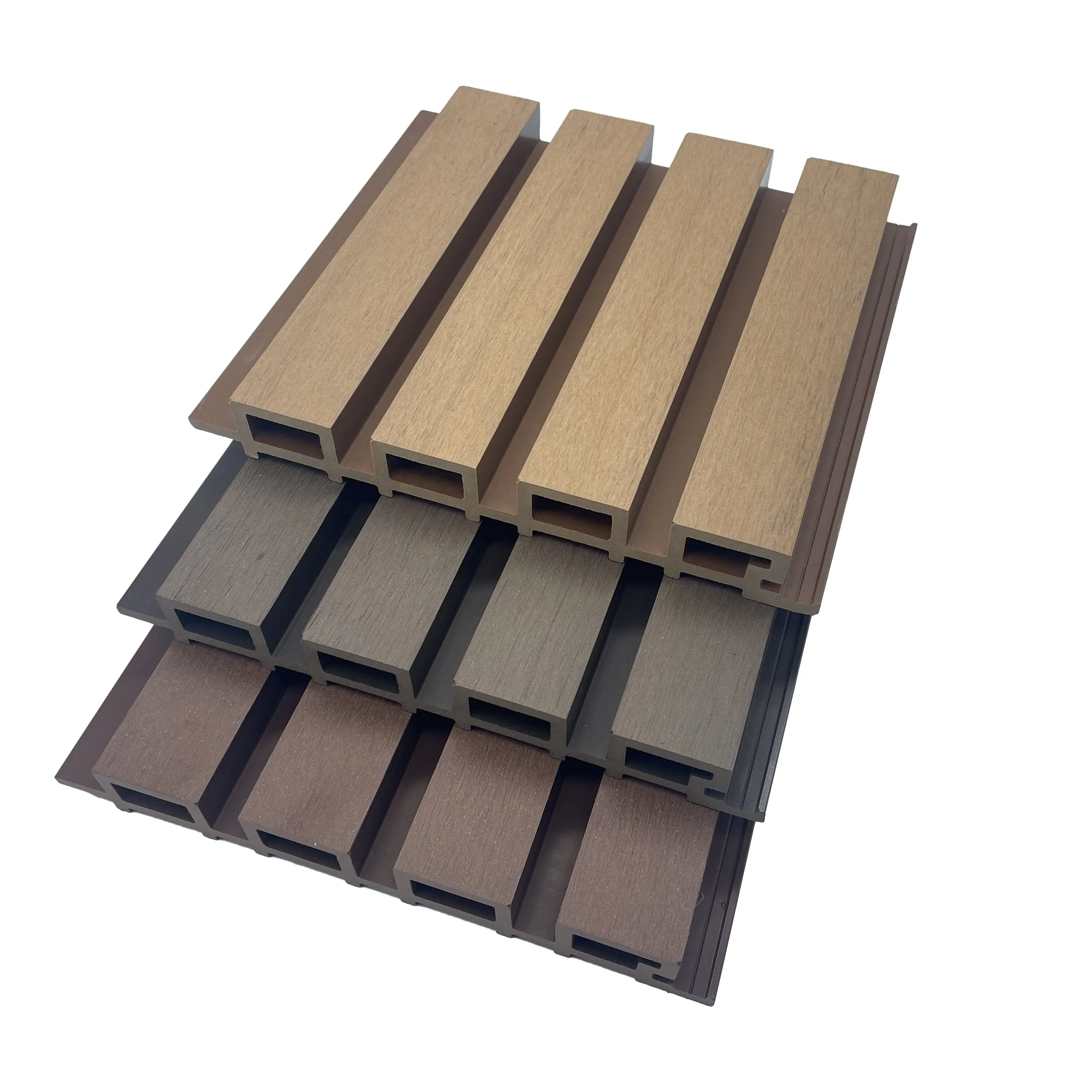 Bên Ngoài Wpc Ốp Tường Hạt Gỗ Lợp/Trần Nội Thất Nhựa Gỗ Composite Mặt Tiền Slat Wpc Wall Panel