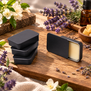 Boîte rectangulaire <span class=keywords><strong>en</strong></span> <span class=keywords><strong>fer</strong></span> blanc avec couvercle coulissant push-pull pour baume solide, <span class=keywords><strong>en</strong></span> <span class=keywords><strong>fer</strong></span> blanc mat, matériau écologique, impression de logo personnalisée, fourniture directe usine - Product Image 1