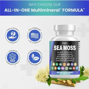 Immune Support Natural Organic Sea Moss + Shilajit Capsules Combination Packaging For Men And Women